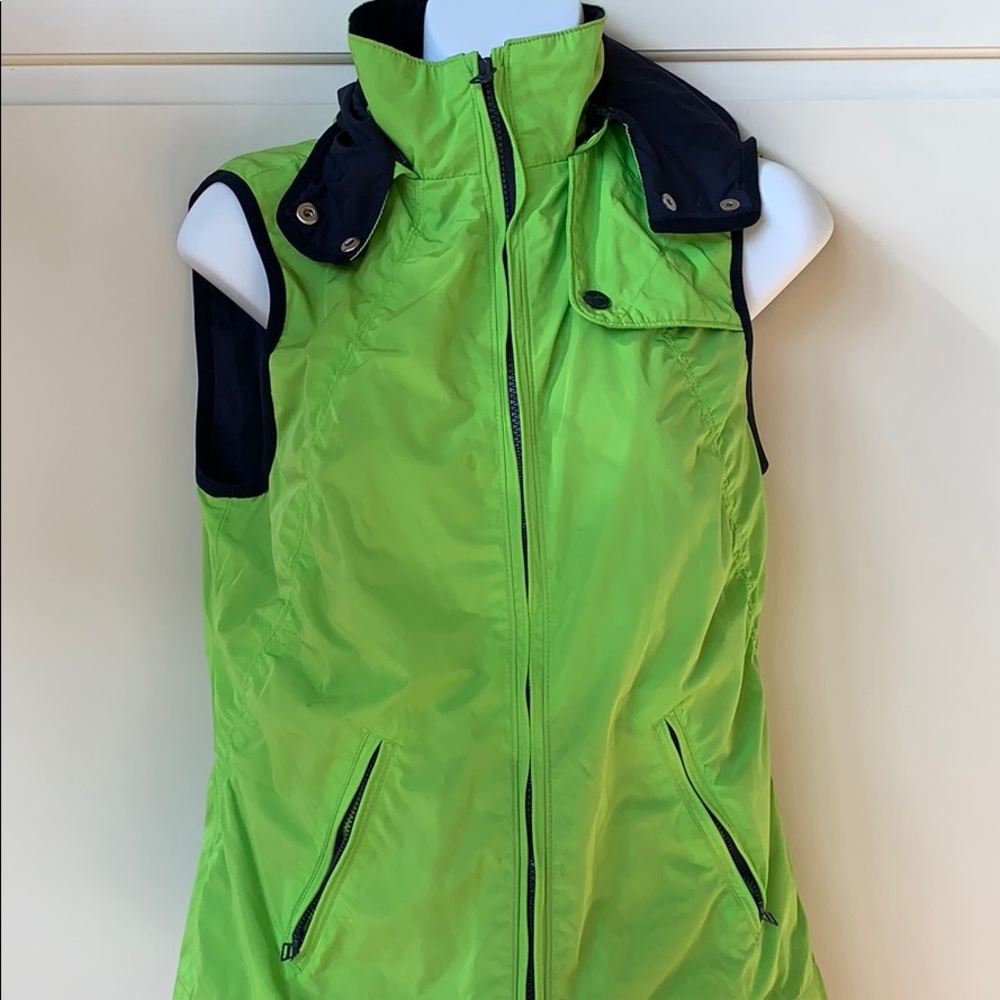 Navy and Green Hooded Vest